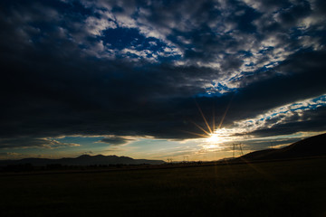 Clouds at sunset time