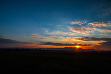 Clouds at sunset time