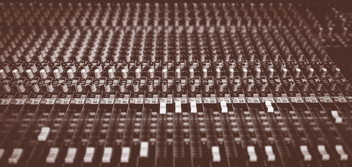 Fototapeta premium music & studio recording mixer, sound mixing board
