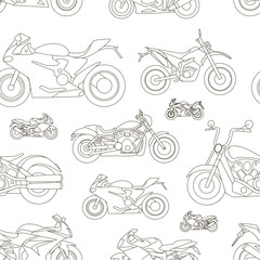 Fototapeta premium Motorcycle Icons set pattern