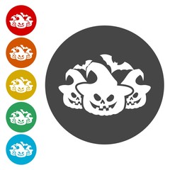 Halloween pumpkin vector icons set 