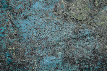 old spotty stained concrete wall texture background. color blue, gray