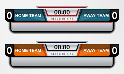 design elements scoreboard sport for football and soccer, vector illustration