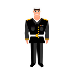 Army general. Military man. Happy veterans day design element. Cartoon style.