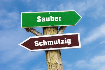 Fototapeta premium Schild 127 - Sauber