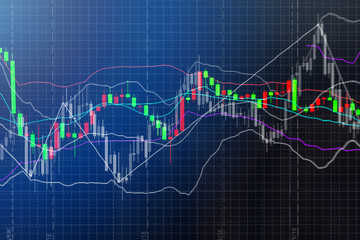 financial business concept with Candle stick graph