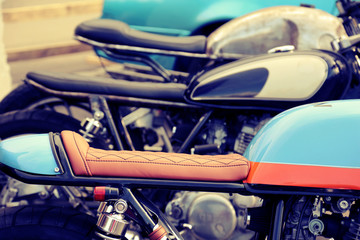 Classic motorcycle with elements of chrome