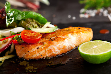 Salmon Steak with Vegetables