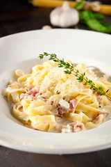 Fettuccine Carbonara with Parmesan