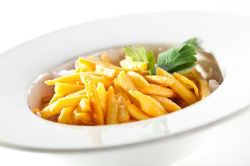 French Fries over White