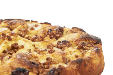 Closeup Of Apple Pie With Walnut