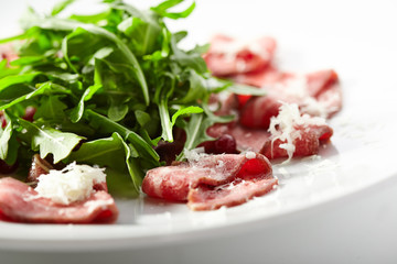 Meat Carpaccio with Rocket Salad