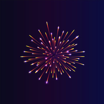 Abstract firework bursting. brightly colorful firework on night background