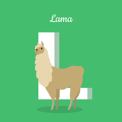 Animals Alphabet. Letter - L