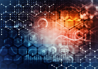 Medical abstract background . Mixed media