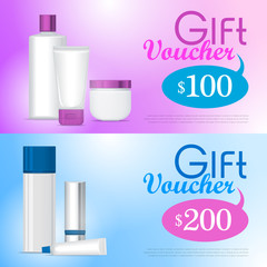 Gift Voucher in Cosmetics Store Design Template  