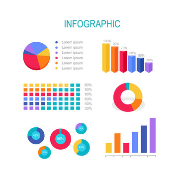 Business Education Infographic. Bar Column Graphs