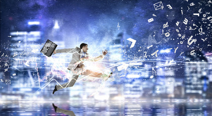 Business on the move . Mixed media