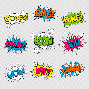 Vector Illustration of Colorful Cartoon Sound Effects