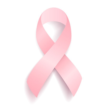 Vector Illustration of a Realistic Pink Breast Cancer Awareness Ribbon