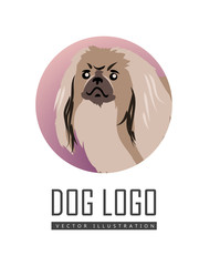 Dog Vector Logo in Flat Style Design  