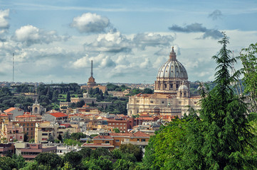 Fototapeta na wymiar Hills of Rome, Italy.The view from the hills of Rome
