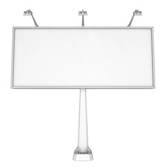Obraz premium Blank billboard. 3d image. Front view. Isolated on white.