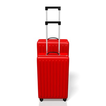 3D suitcases, travel concept