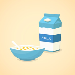 A bowl of corn flakes cereal