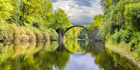Devil's bridge in the park Kromlau, Germany
