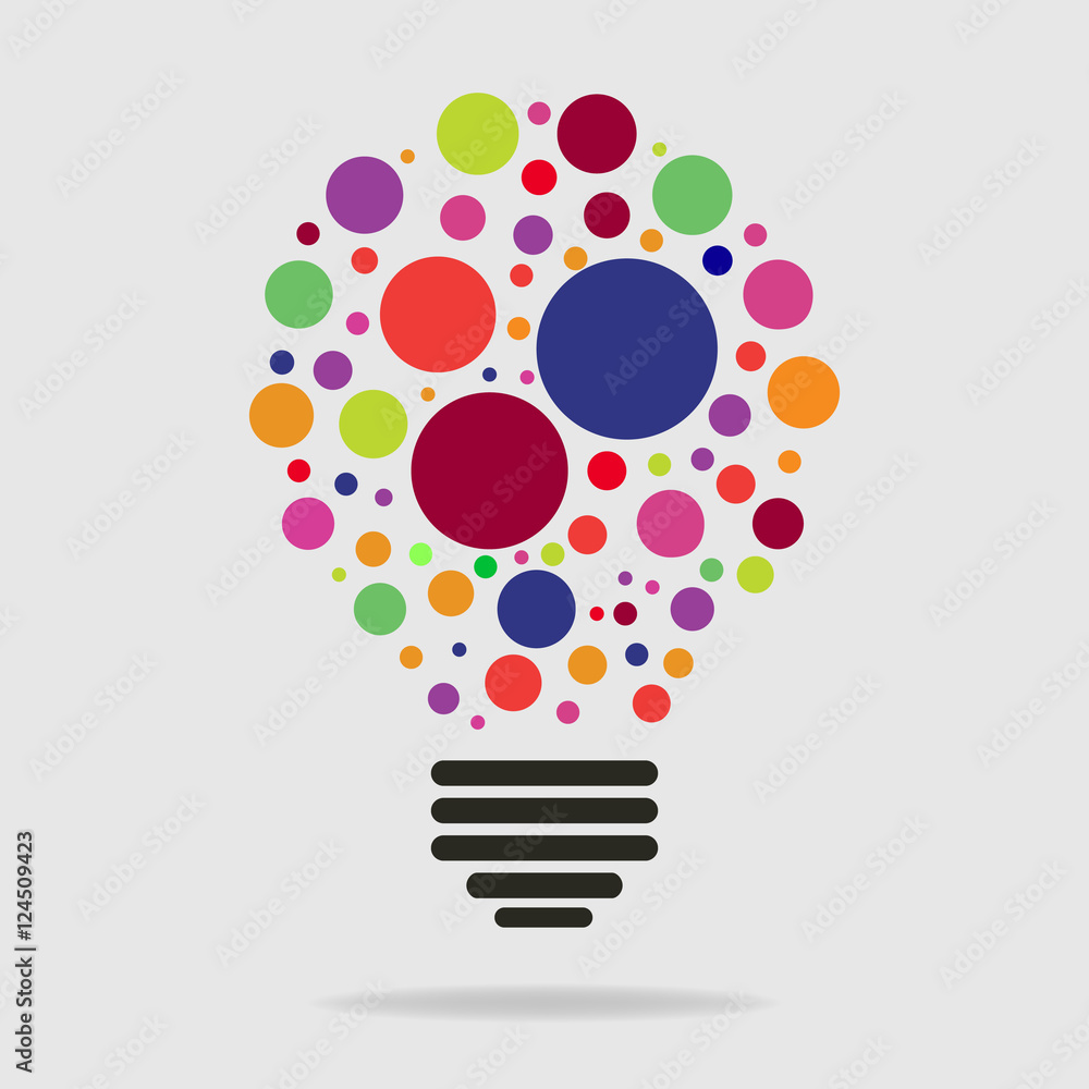 Wall mural abstract light bulb icon. vector illustration.