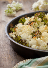 Casserole of broccoli and cauliflower