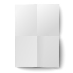 Vector sheet of white paper folded and then unfolded