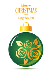 green floral christmas ball