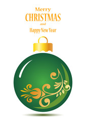 floral green christmas ball