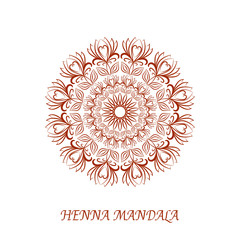 Vector Henna Color Mandala over white