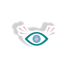 Naklejka premium stylish icon in paper sticker style eye problems