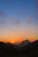 Sunset at Doi Luang Chiang Dao mountain, Chiang Mai, Thailand