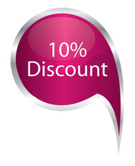 10 percent discount message communication speech bubble