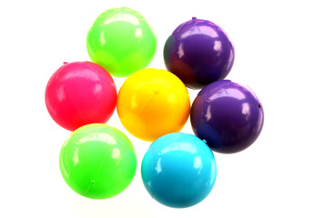 plastic balls set isolated on white background