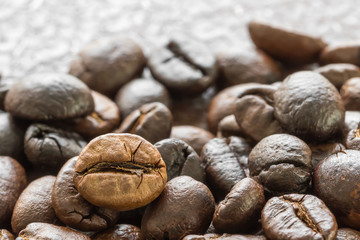 Heap of roasted brown coffee bean