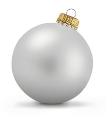 White Christmas ball over white background