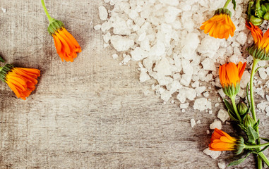 sea salt with marigold extract. 