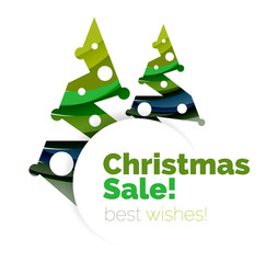 Christmas sale, vector greeting card or banner