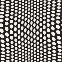 Vector Seamless Irregular Polka Dots Distorted Pattern