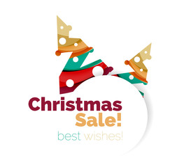 Christmas sale, vector greeting card or banner