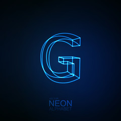 Neon 3D letter G