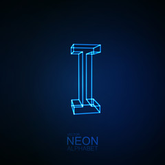 Neon 3D letter I