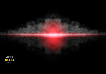 Fog or smoke, lighting flare isolated transparent special effect.