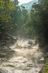 Fototapeta na wymiar Hot water stream at Beitou, Taipei, Taiwan